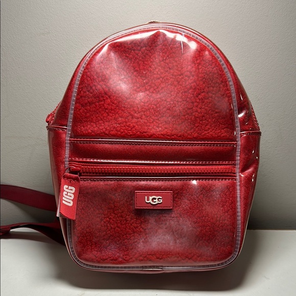 UGG Dannie li mini Vibrant Red clear Backpack - Picture 1 of 7